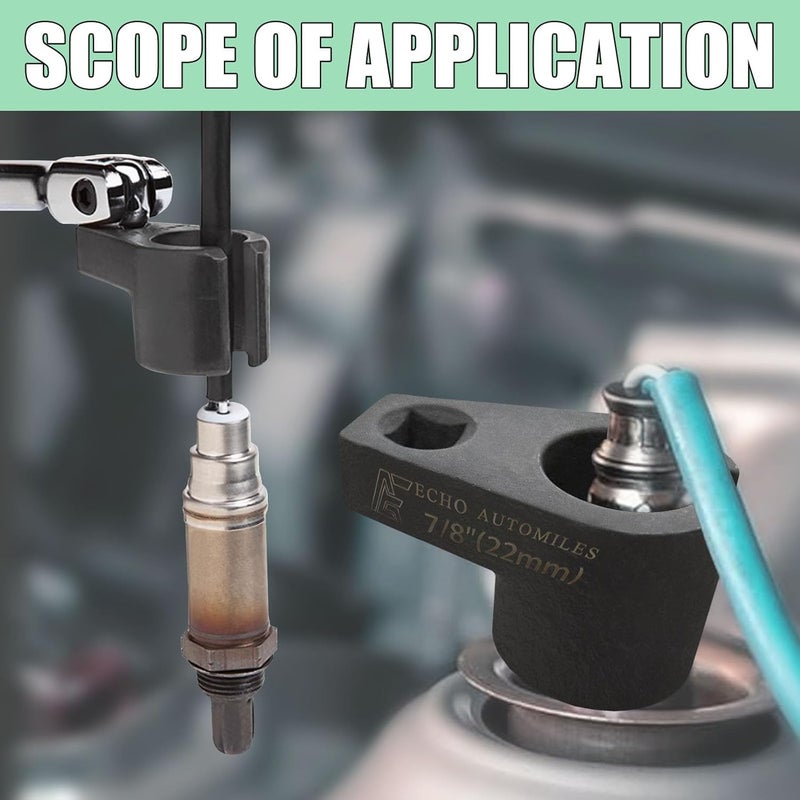 ECHO AUTOMILES Offset Oxygen Sensor Socket, 3/8 Inch Drive, 7/8 Inch (22mm),Offset Wrench Remover Tool-Universal - Image 5